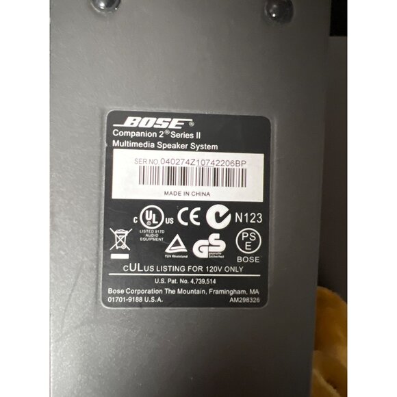 Bose Companion 2 Series II Multimedia Speaker System Audio Input No AC Adaptor - Picture 4 of 4